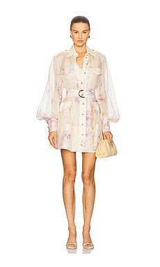 Zimmermann Utility Mini Dress in Cream Floral from Revolve.com | Revolve Clothing (Global)