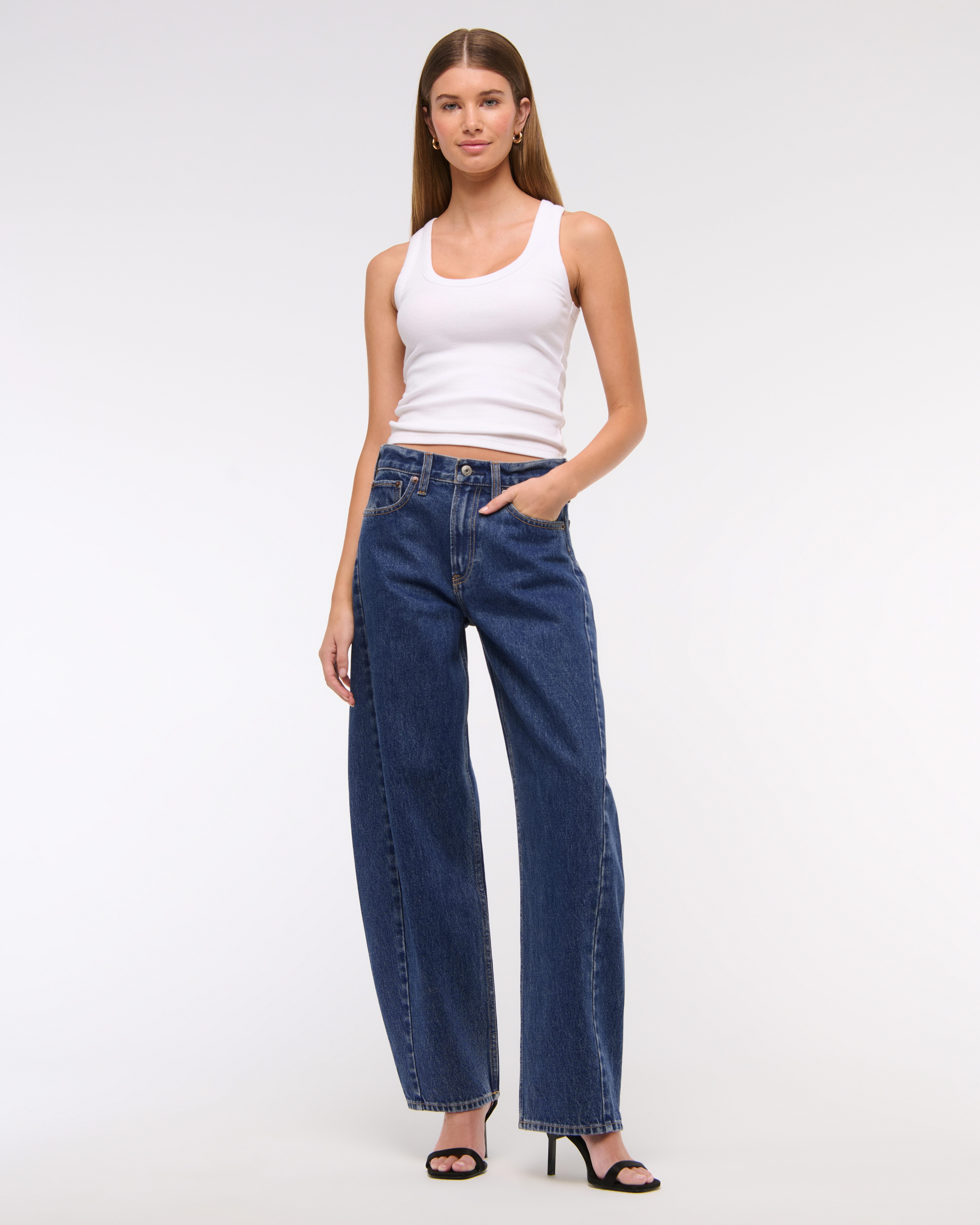 Mid Rise Barrel Jean | Abercrombie & Fitch (US)