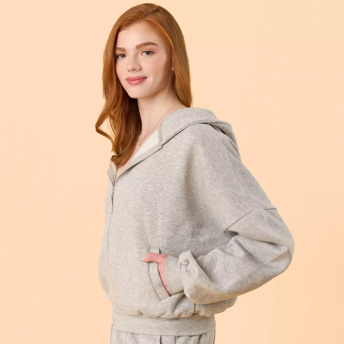 Blogilates Women's Marshmallow Full Zip Hooded Sweatshirt | Target