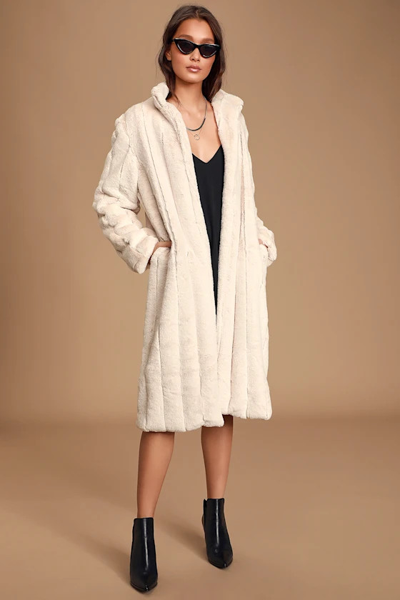 Cozy Queen White Faux Fur Long Coat | Lulus (US)