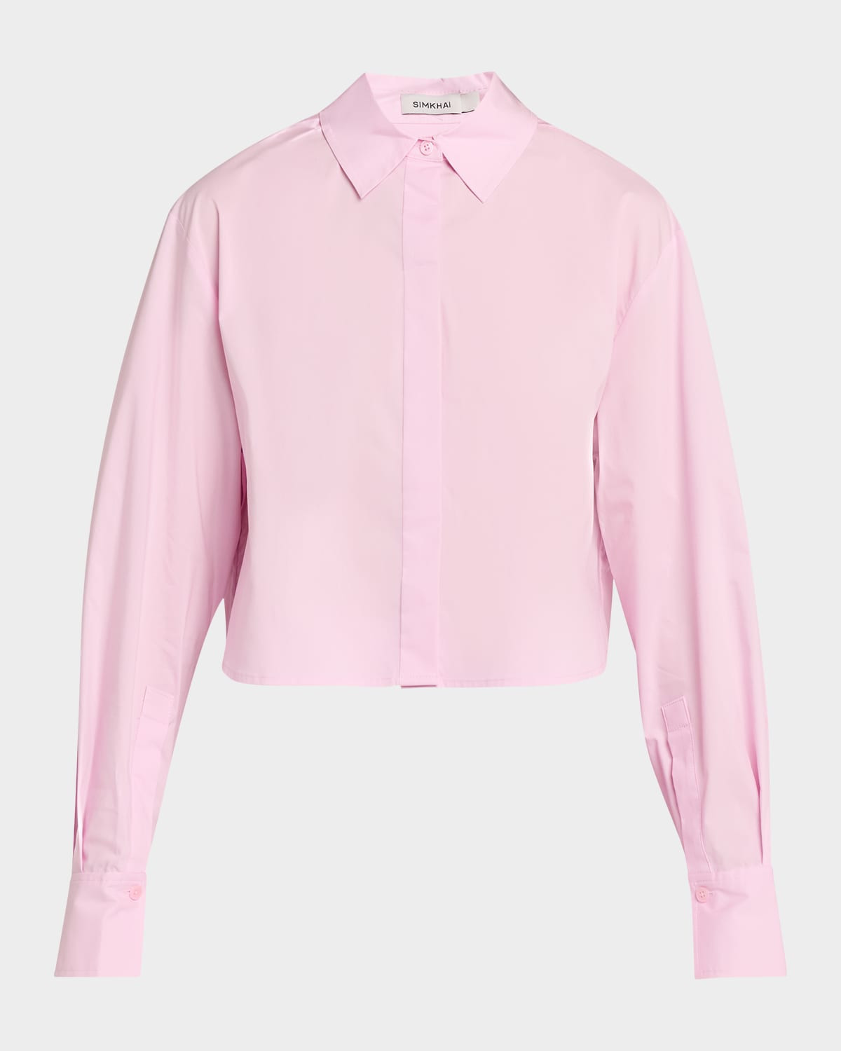 Renata Cropped Button-Front Shirt | Neiman Marcus