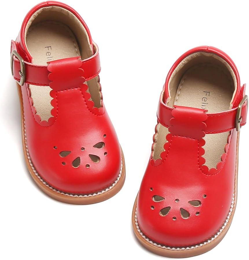 Felix & Flora Toddler Little Girl Mary Jane Dress Shoes - Ballet Flats for Girl Party School Shoe... | Amazon (US)