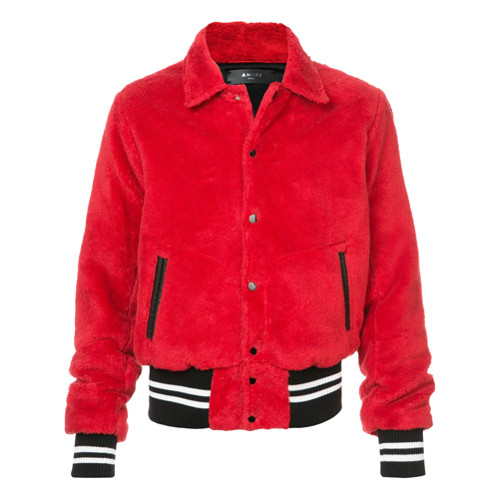 Amiri synthetic fur bomber jacket - Red | Farfetch EU