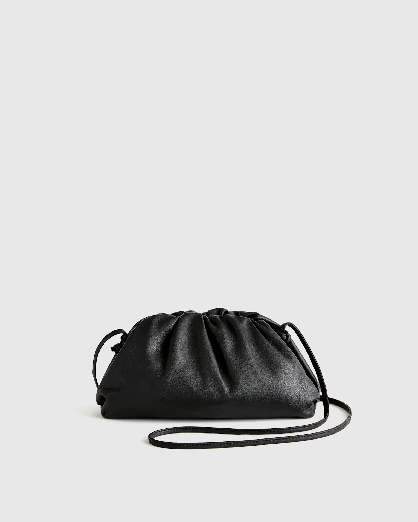 Black Italian Leather Pouch Crossbody Clutch | Quince