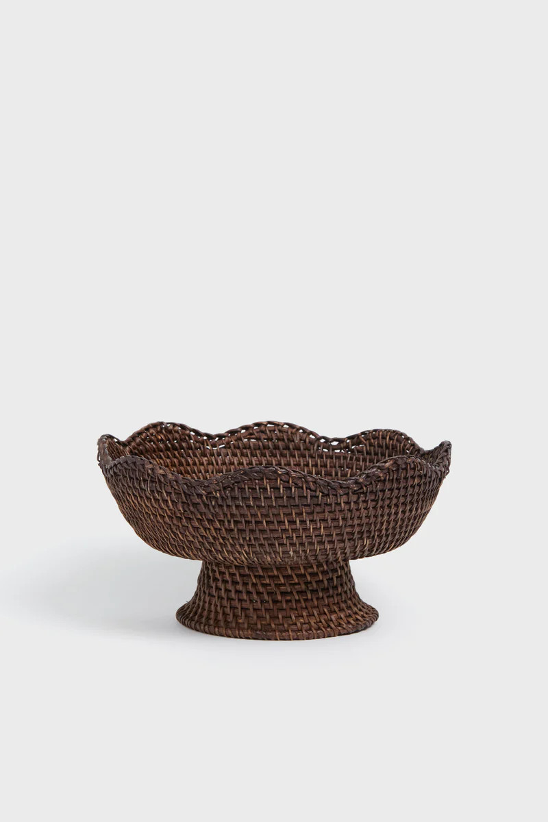 Dark Brown Rattan Footed Bowl | Tuckernuck (US)