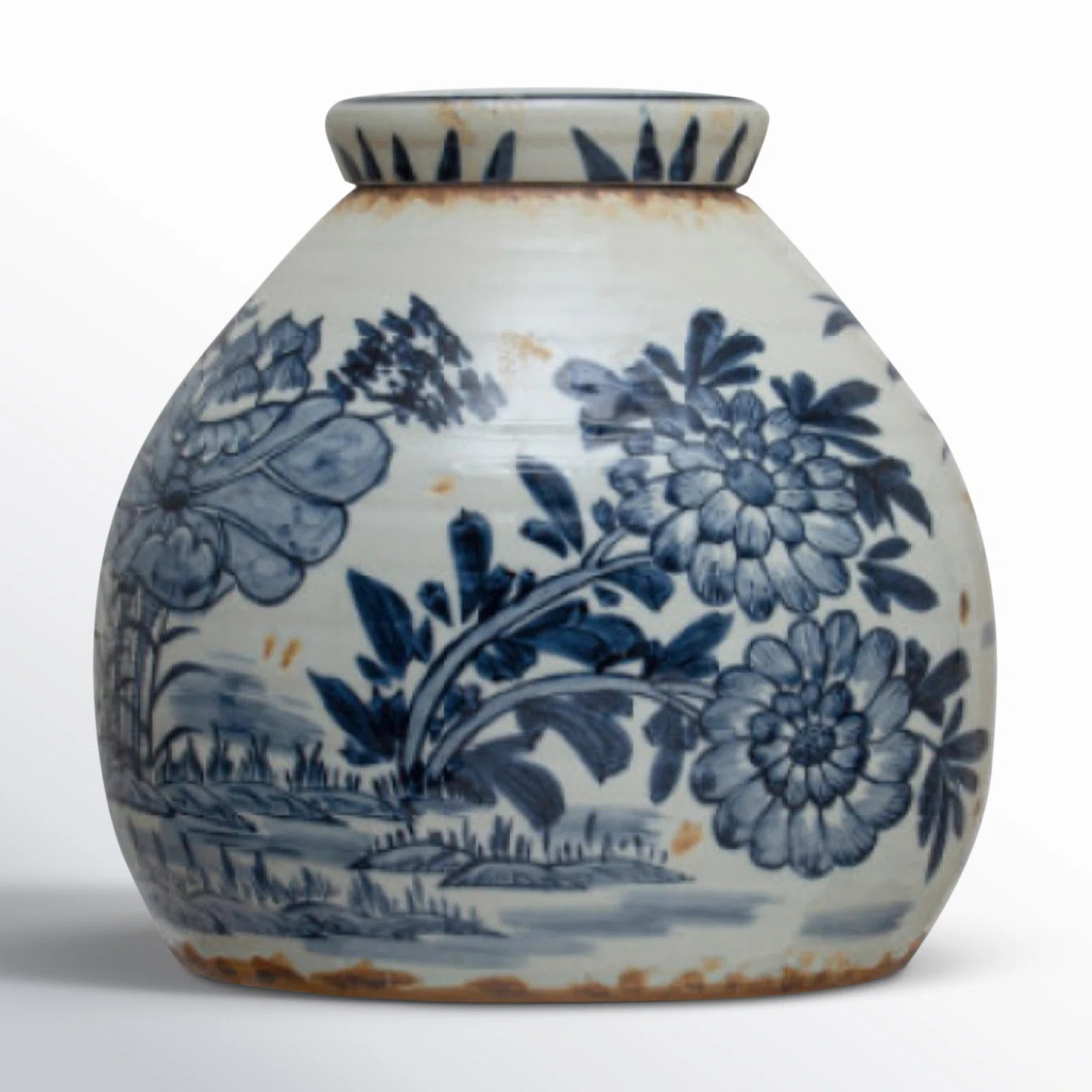 Birch Lane™ Sonoma Decorative Stoneware Ginger Jar with Flower Prints and Distressed Finish | W... | Wayfair North America
