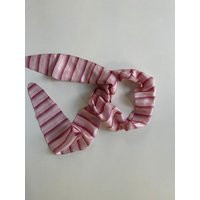 striped Pink Silk Scarf Skinny Headband, Neck Cravat | Etsy (US)