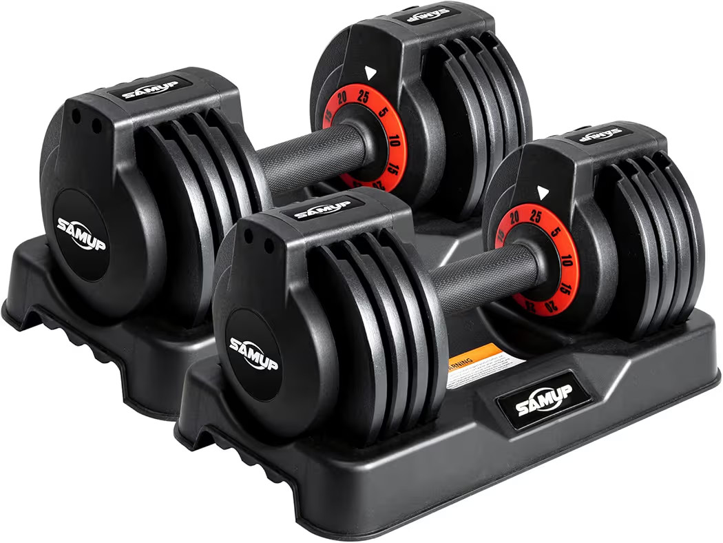 25/55 lbs Pair Adjustable Dumbbells Set, Adjustable Weights Dumbbells Set for Men and Women with ... | Amazon (US)