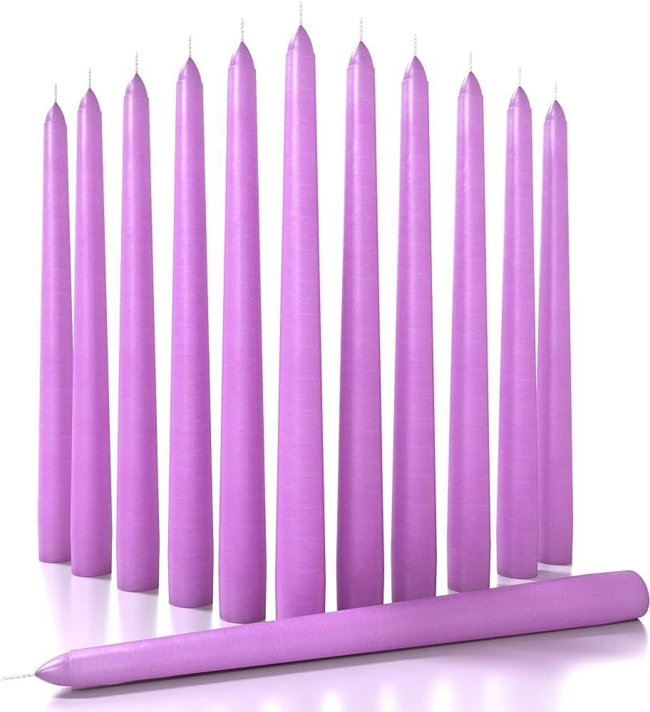 CANDWAX 10 inch Taper Candles Set of 12 - Dripless Taper Candles and Unscented Candlesticks - Per... | Amazon (US)