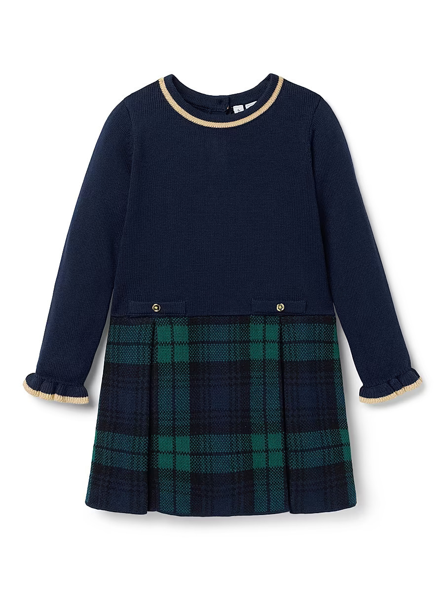 Baby Girl's, Little Girl's & Girl's Tartan Sweater Dress - Navy Blue - Size 12 | Saks Fifth Avenue