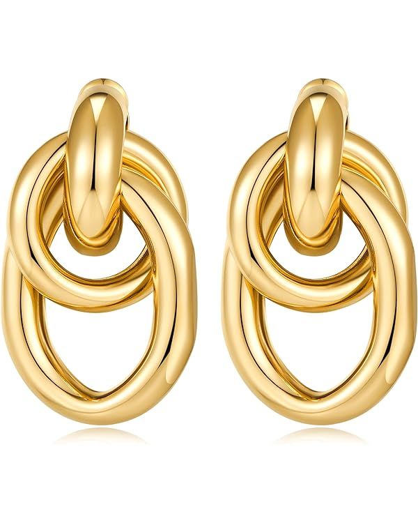 Gold Geometric Drop Dangle Earrings for Women Long Link Dangle Earrings Jewelry Gift | Amazon (US)