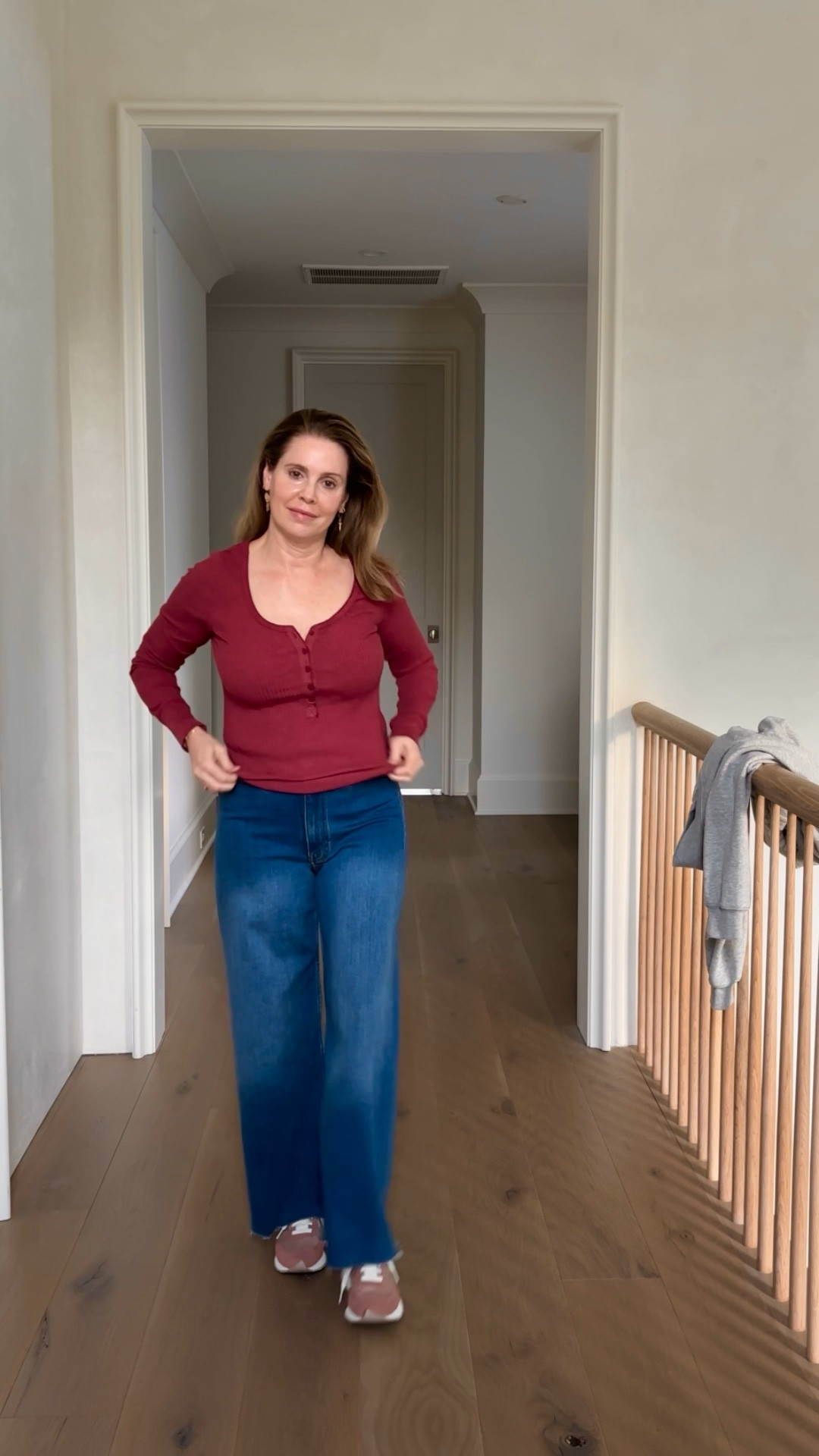 Casual weekend outfit for fall.  The cute sweatshirt and henley are 31% off.  The wide leg jeans and sneakers are very reasonable too!

Wide leg jeans
Dark blue jeans
Dark denim jeans
High waisted jeans
Mom jeans
Neutral sweatshirt 
Off white sweatshirt 
Henley long sleeve shirt 
Low cut long sleeve shirt
Cranberry red shirtt
Neutral sneakers
Brown sneakers
New balance sneakers 
Weekend outfit 
Casual outfit 

#LTKsalealert
#LTKtraveloutfit


#LTKVideo #LTKShoeCrush #LTKU #LTKOver40