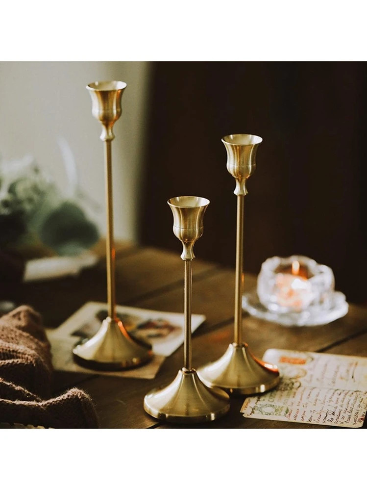 3-Piece Set Retro Creative European Metal Candlestick Ornaments Simple Style Wedding Decoration B... | SHEIN