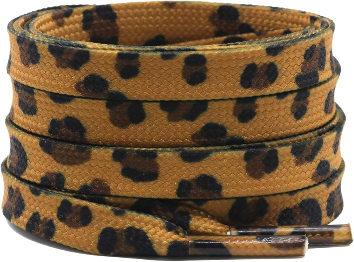 DELELE Animal Print Flat Shoelaces: Colored Pattern Sneakers Shoe Laces 2 Pair | Amazon (US)