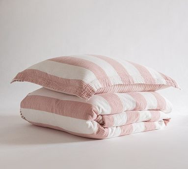 Reversible Cotton Stripe Duvet Cover & Shams | GreenRow