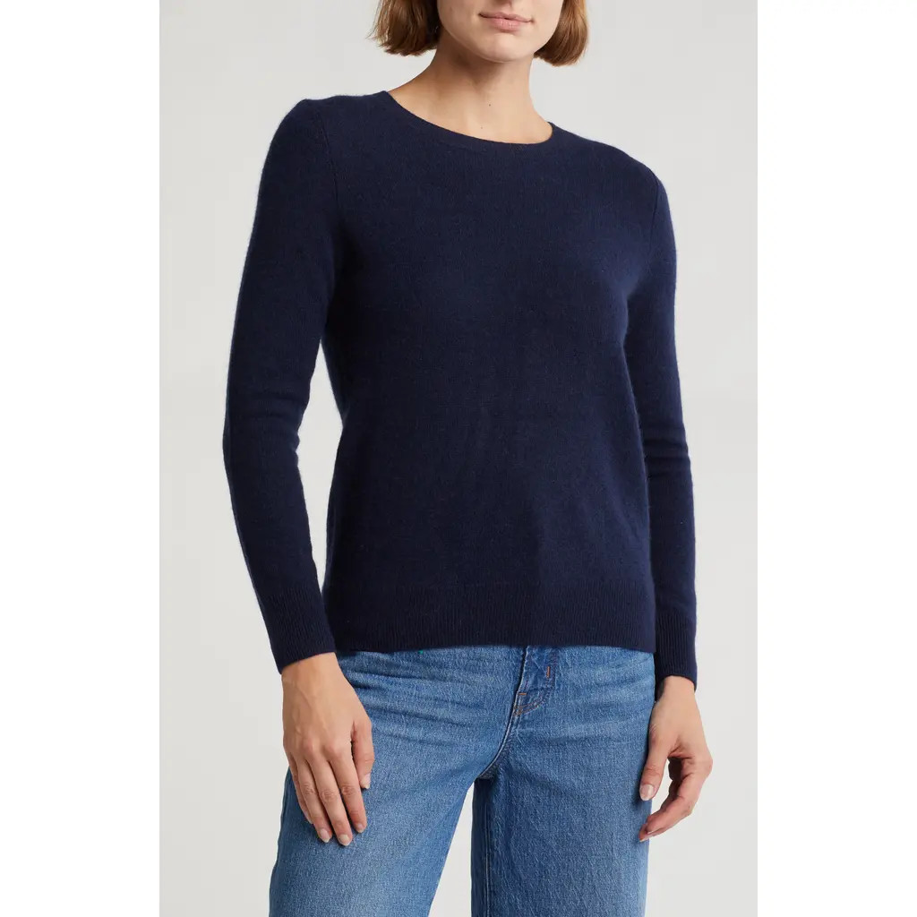 Nordstrom Crewneck Cashmere Sweater in Navy Night at Nordstrom Rack, Size Xx-Large | Nordstrom Rack