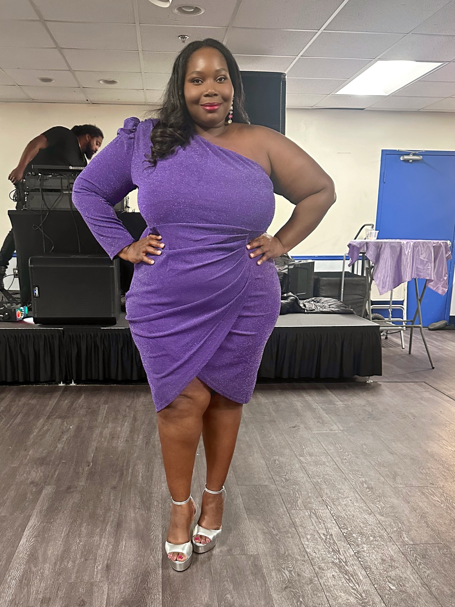 Found the cutest purple holiday party outfit and wore it with silver platforms to celebrate my momma’s birthday and retirement . 

#LTKMidsize #LTKPlusSize #LTKHoliday