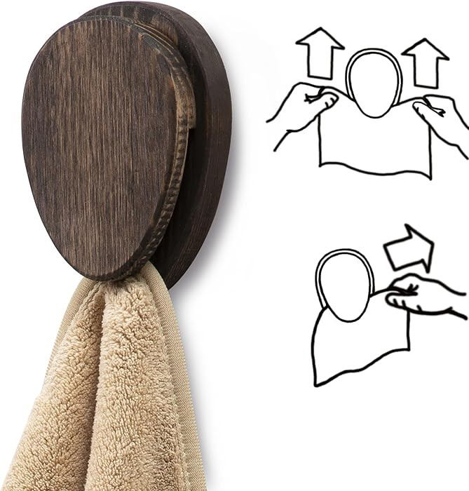 Besuerte Magic Marble Wood Towel Holder - Set of 2 Kitchen Hand Towel Holder Adhesive - Wall Moun... | Amazon (US)