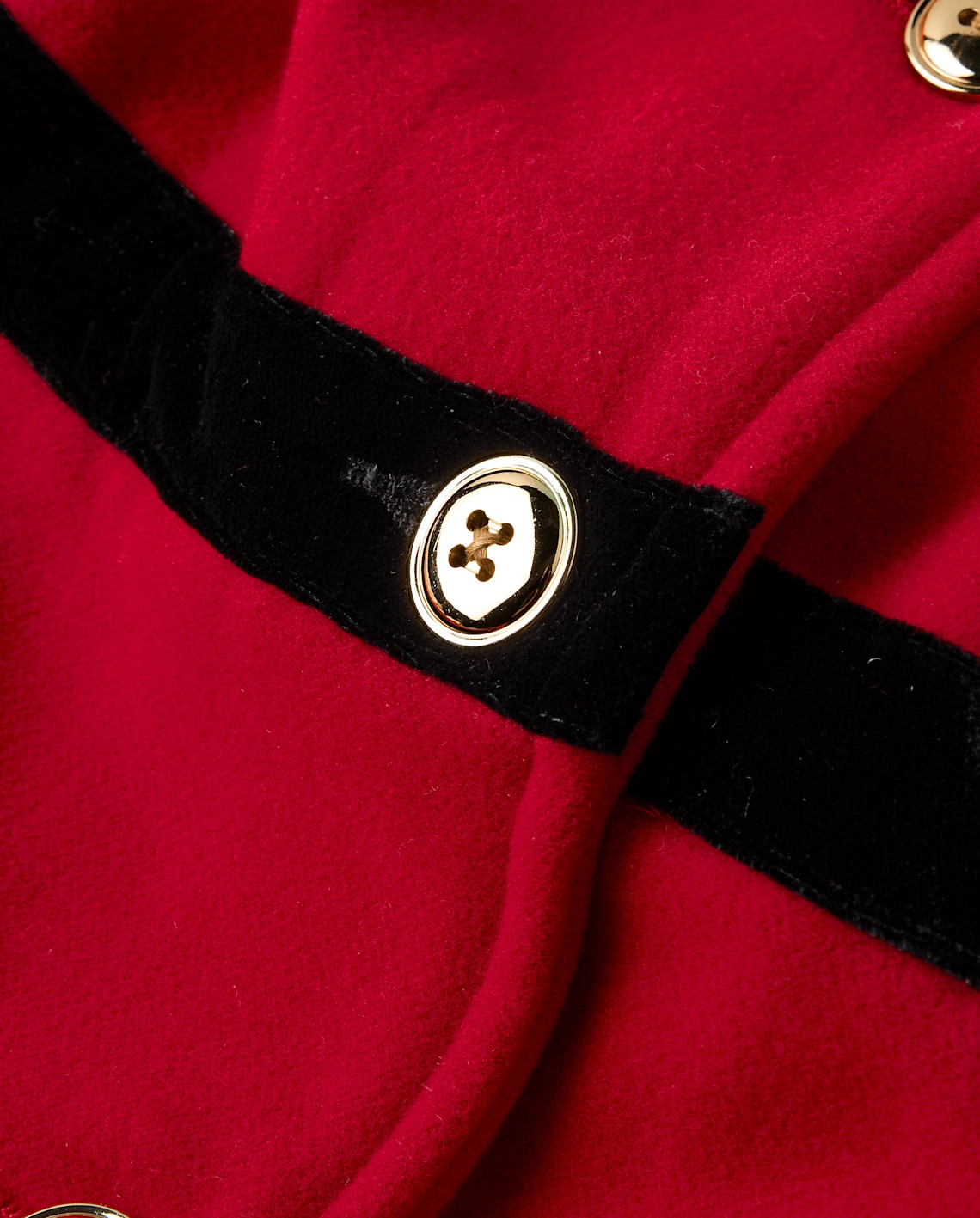 Girls Long Sleeve Velvet Trim Coat - Royal Christmas - RED | Gymboree | Gymboree