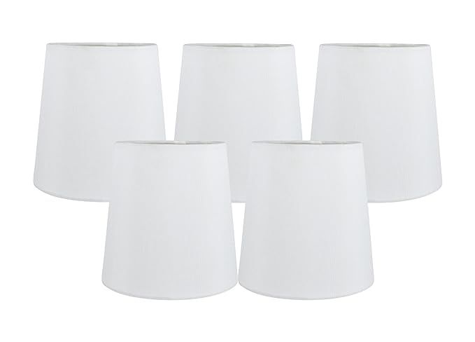Meriville Set of 5 Off White Faux Silk Clip On Chandelier Lamp Shades, 4-inch by 5-inch by 5-inch | Amazon (US)