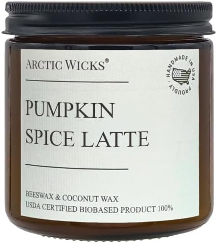 Pumpkin Spice Latte Candle, 16oz Double Wick, Coconut Beeswax | Amazon (US)