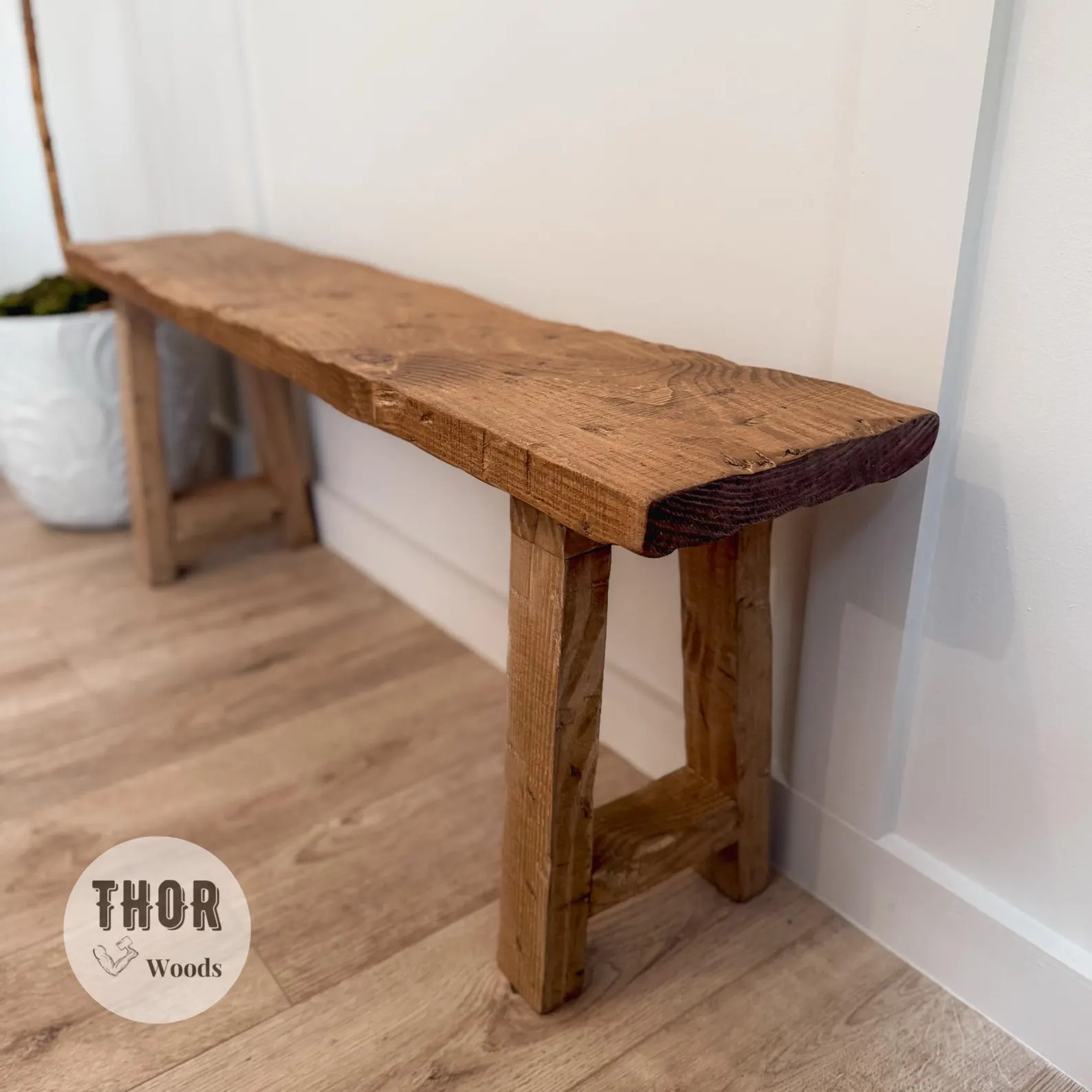Customizable Rustic Bench w/ A-Frame Legs, Handmade | Etsy (Global)