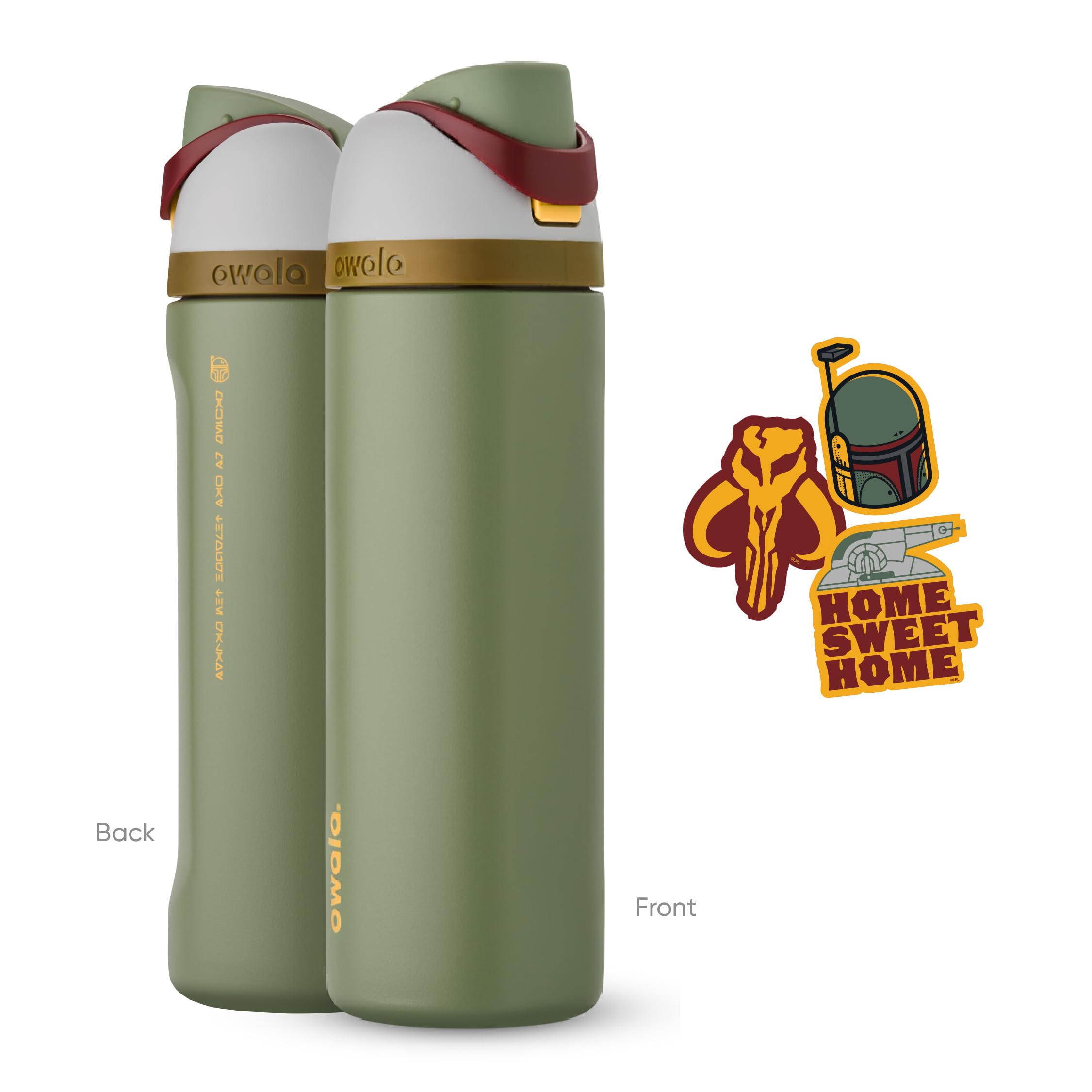 Owala Star Wars FreeSip Insulated Stainless Steel Water Bottle with Straw for Sports and Travel, BPA-Free Sports Water Bottle, 24 oz, Boba Fest | Amazon (US)