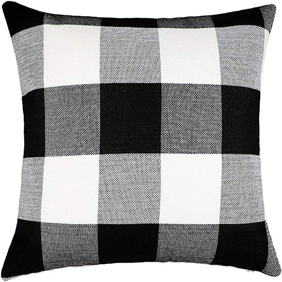 4TH Emotion Black and White Buffalo Checkers Plaids Cotton Linen Throw Pillow Cover Cushion Case ... | Amazon (US)