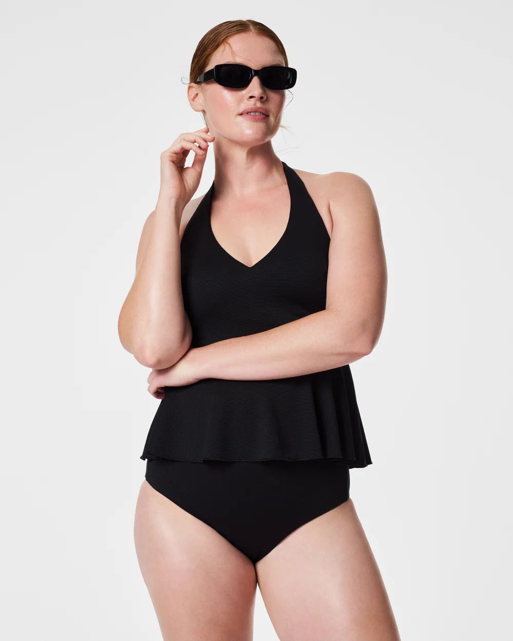 Pique Shaping Swim, Halter Tankini | Spanx