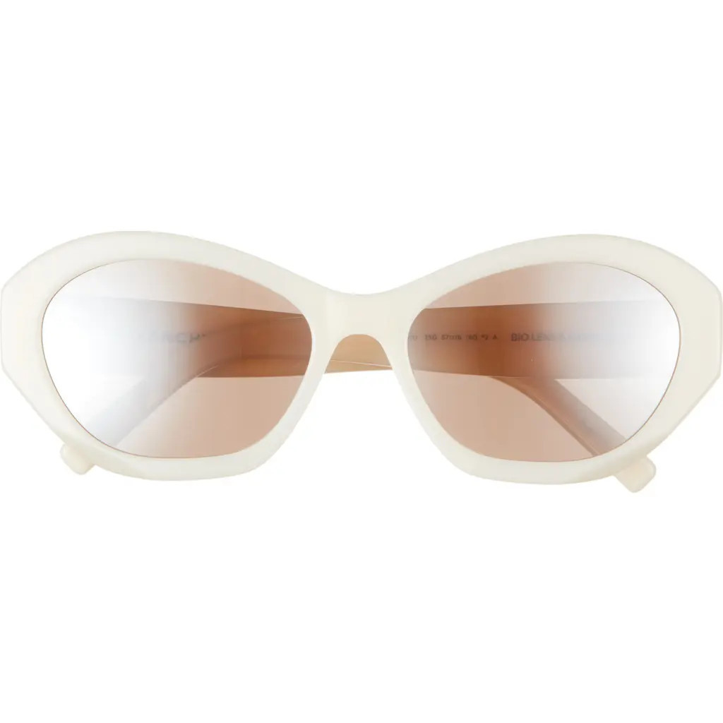 Givenchy GV Day Cat Eye Sunglasses in Ivory /Brown Mirror at Nordstrom | Nordstrom