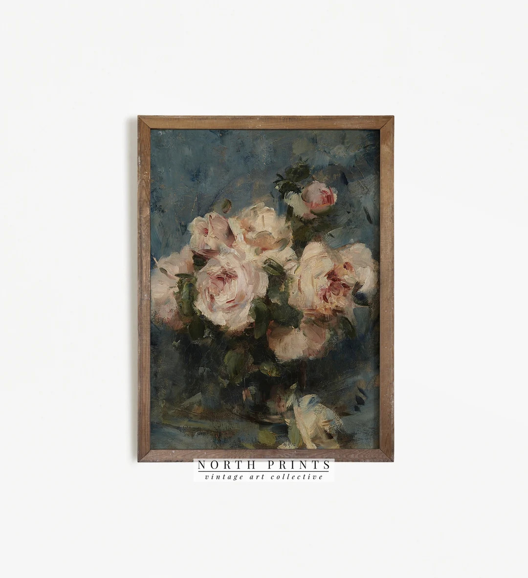 Moody Roses Still Life Painting Romantic Vintage Wall Art - Etsy | Etsy (US)