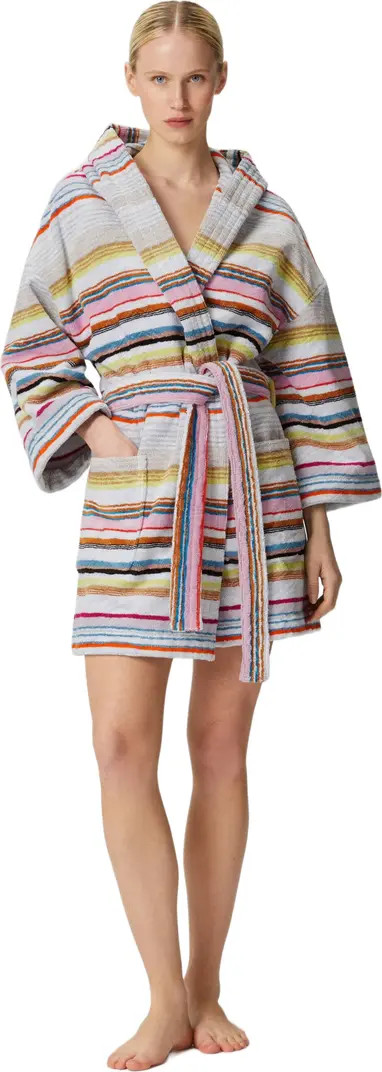 Moonshadow Short Cotton Terry Bathrobe With Lurex | Nordstrom