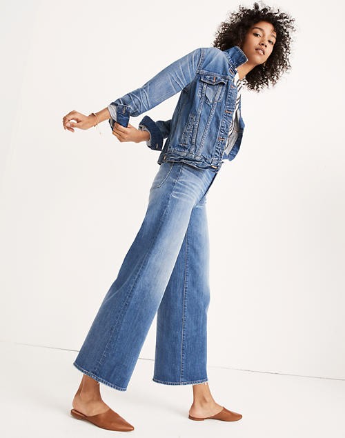Petite Wide-Leg Crop Jeans in Finney Wash | Madewell