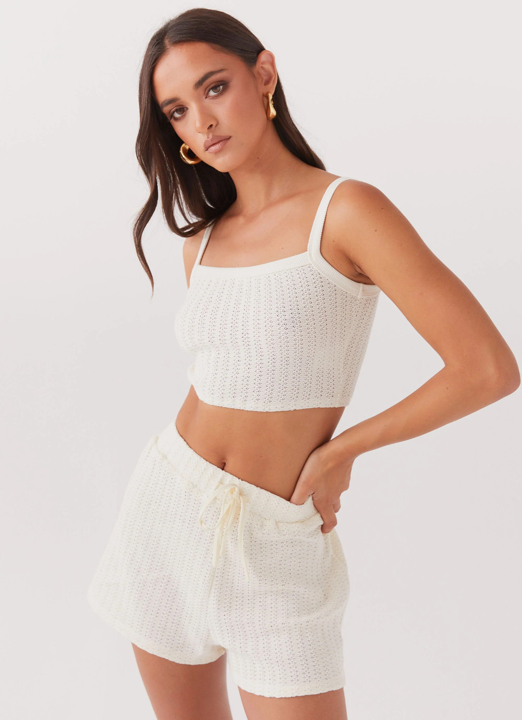 By The Bay Knit Top - Ivory | Peppermayo (Global)