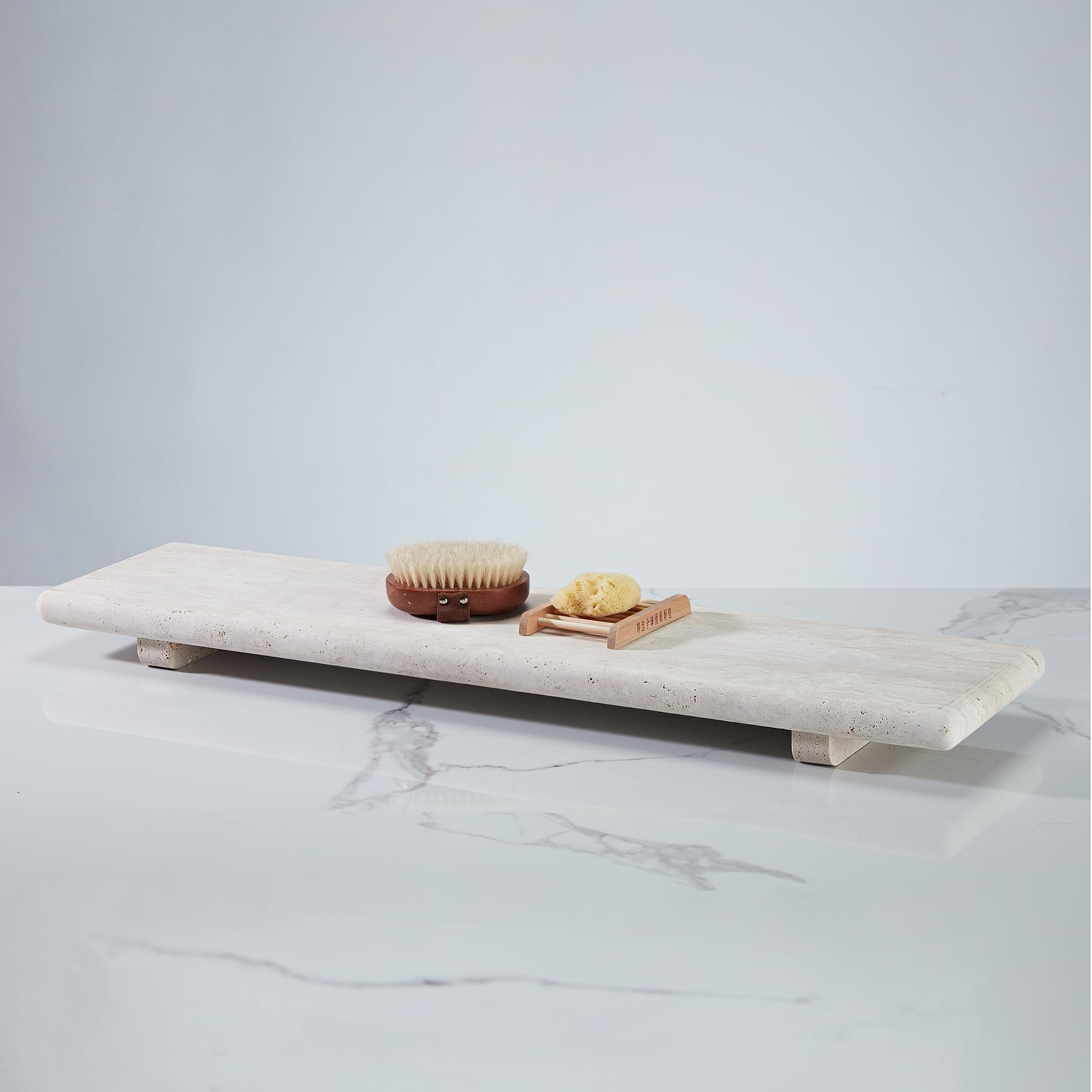 Travertine Bath Accessories,Organic Edge Travertine Bath Set - Embrace Rugged Texture and Unique ... | Amazon (US)