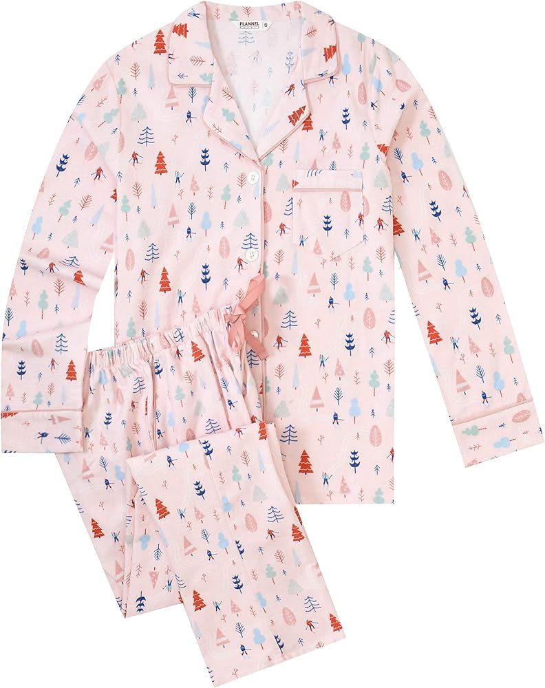 Flannel People Women Pajamas Set - 100% Cotton Flannel Pajamas Women Warm PJs Set | Amazon (US)