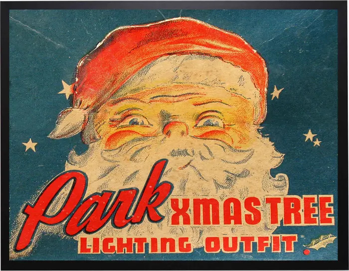 Vintage Santa Lighting Outfit Christmas Poster | Nordstrom