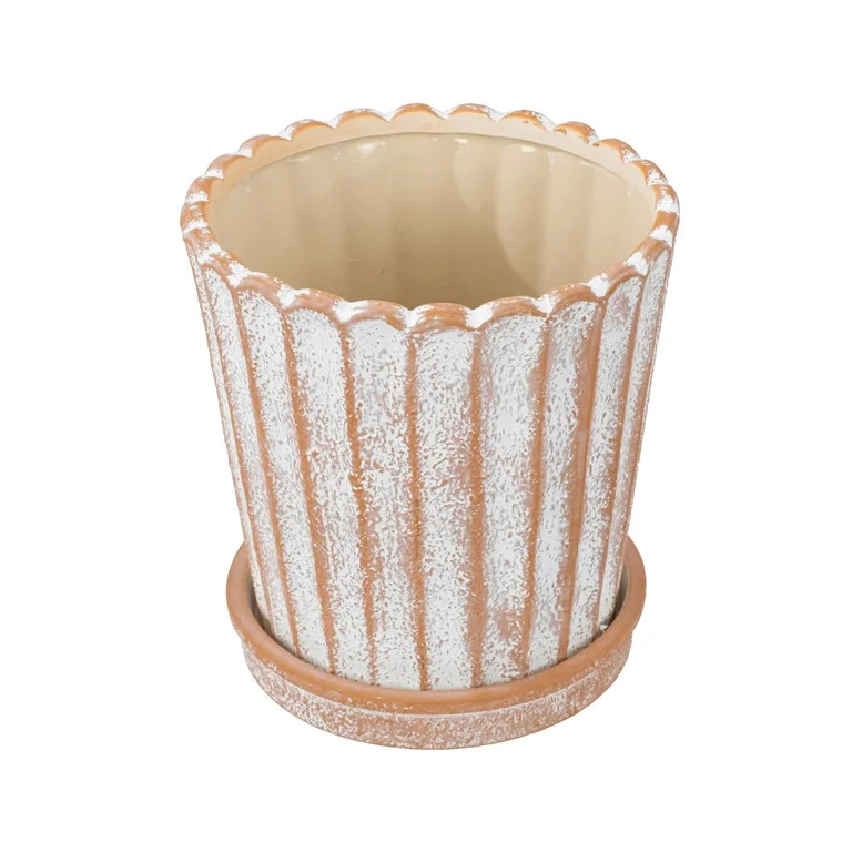 My Texas House 8" Shell Planter Terra, High-Quality Ceramic Pot, 8.1" Diameter x 8.5" Height, Uni... | Walmart (US)