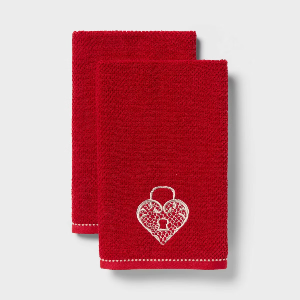2pk Valentine's Day Heart Keyhole Hand Towel Set - Threshold™ | Target