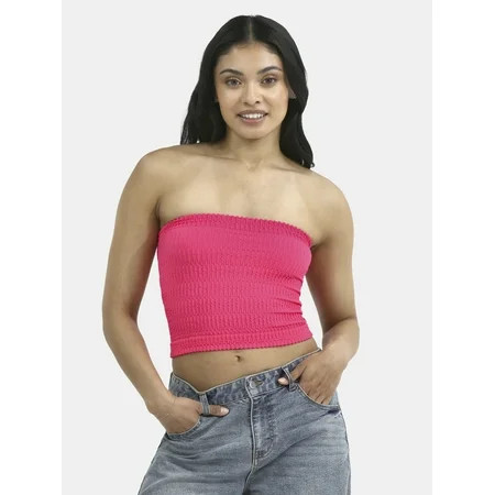 No Boundaries Seamless Textured Tube Top Women s | Walmart (US)