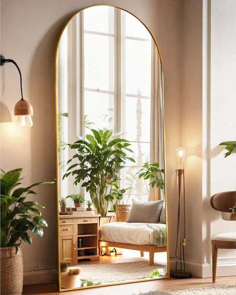 KOMCOTE Arch Mirror Full Length, Floor Length Mirror, Arched Floor Mirror, Wall Mirror Full Lengt... | Amazon (US)