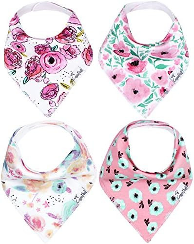 Baby Bandana Drool Bibs for Drooling and Teething 4 Pack Gift Set “Bloom” by Copper Pearl | Amazon (US)