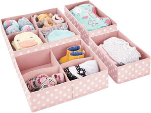 Click for more info about mDesign Soft Fabric Dresser Drawer and Closet Storage Organizer Set for Child/Kids Room, Nursery,...