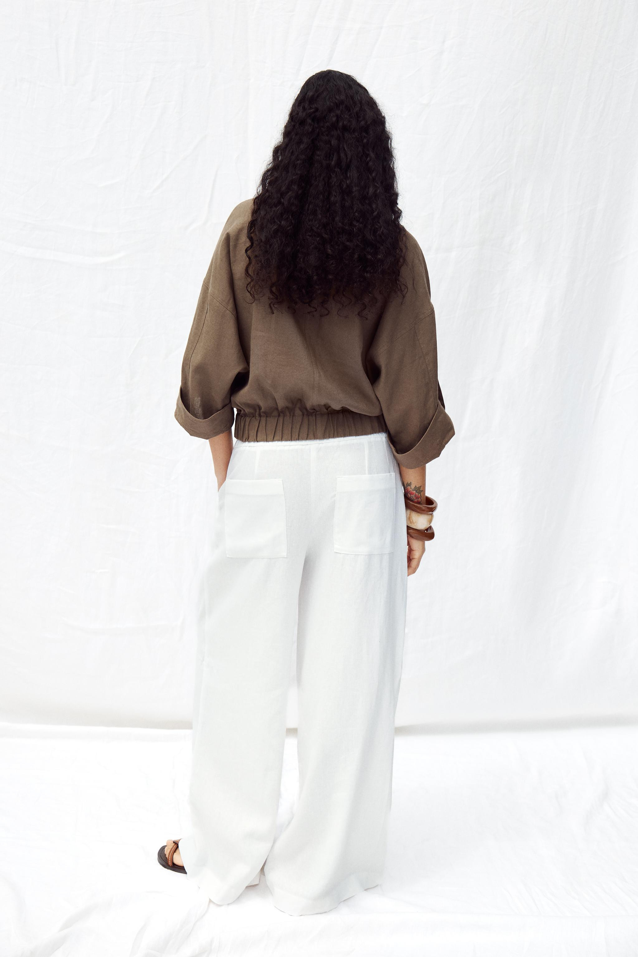 WIDE SLEEVE LINEN BLEND JACKET | Zara UK