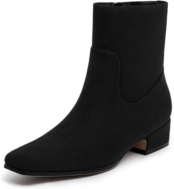 Women's Chunky Low Heel Square Toe Ankle Boots | Amazon (US)