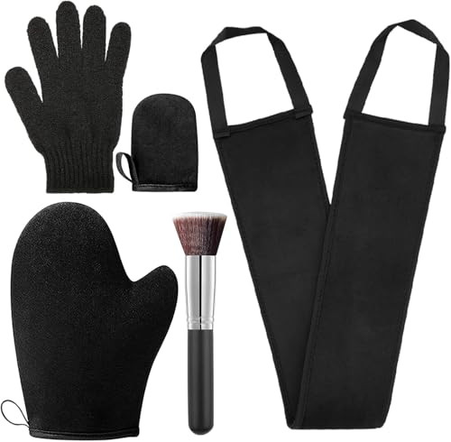 ANSPHIE 5 Pack Self Tanning Mitt Applicator Kit, Self Tan Glove, Face Tan Mitt, Back Lotion Applicator, Exfoliating Glove, Tanning Brush for Tanner Fake Bake | Amazon (US)