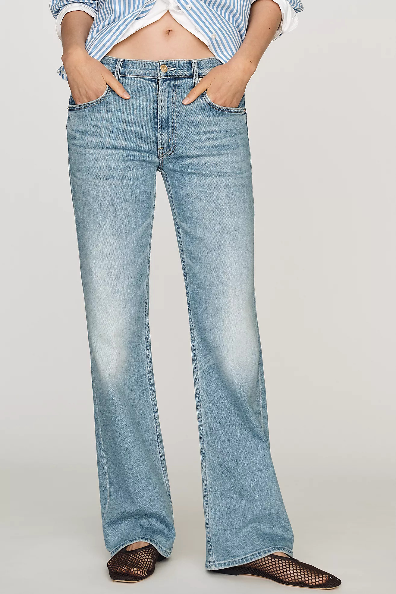 MOTHER The Bookie Sneak Mid-Rise Bootleg Jeans | Anthropologie (US)
