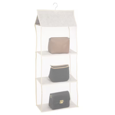 Unique Bargains Hanging Purse Handbag Organizer with 360 Rotation Hanger Hook Beige 40 x 16 x 95 cm/15.7 x 6.3 x 37.4Inch | Target