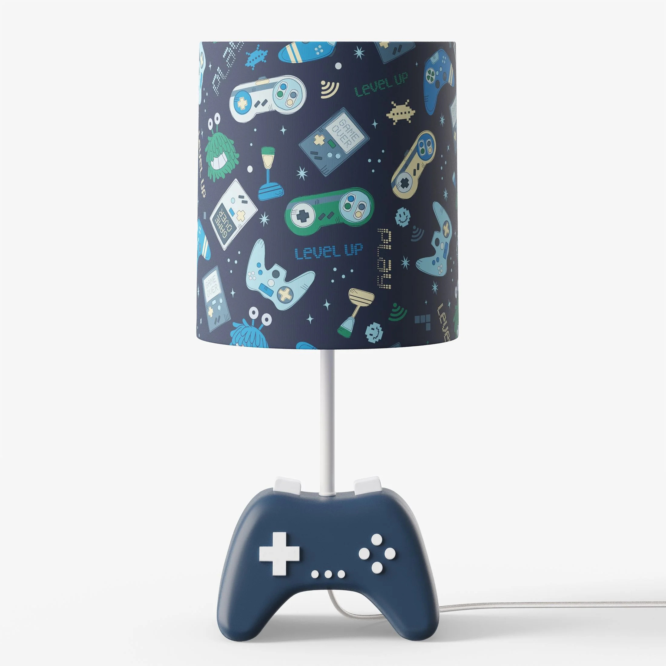 Mainstays Kids 16.5" Dark Blue Gamer Table Lamp with Glow-in-the-Dark Shade - Walmart.com | Walmart (US)