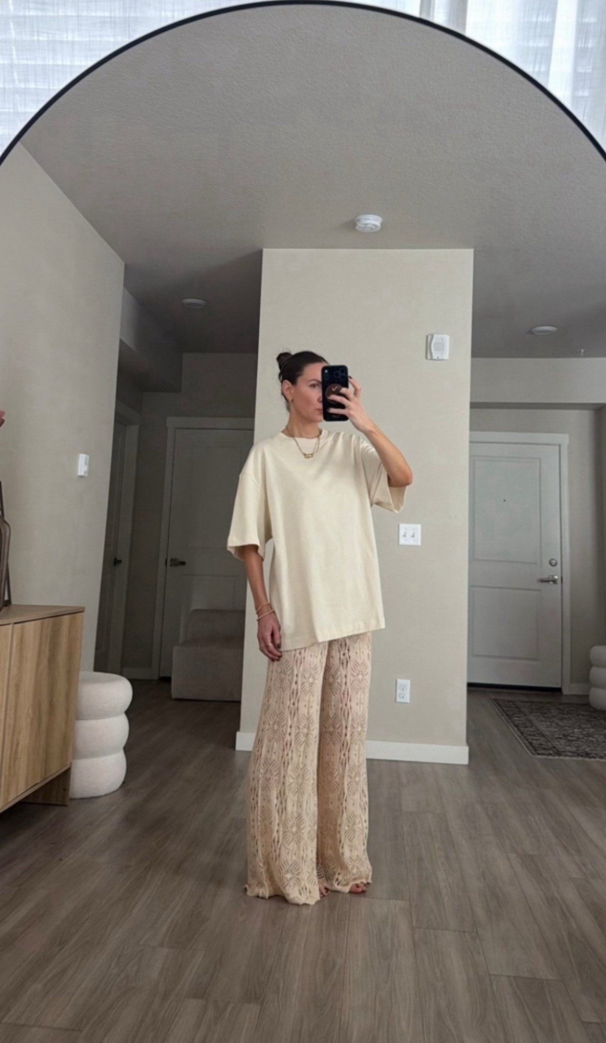 Just shy of 5’7 and wearing small in both 